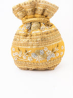 NR By Nidhi Rathi Women Gold Embroidered Potli Bag | Grocsy