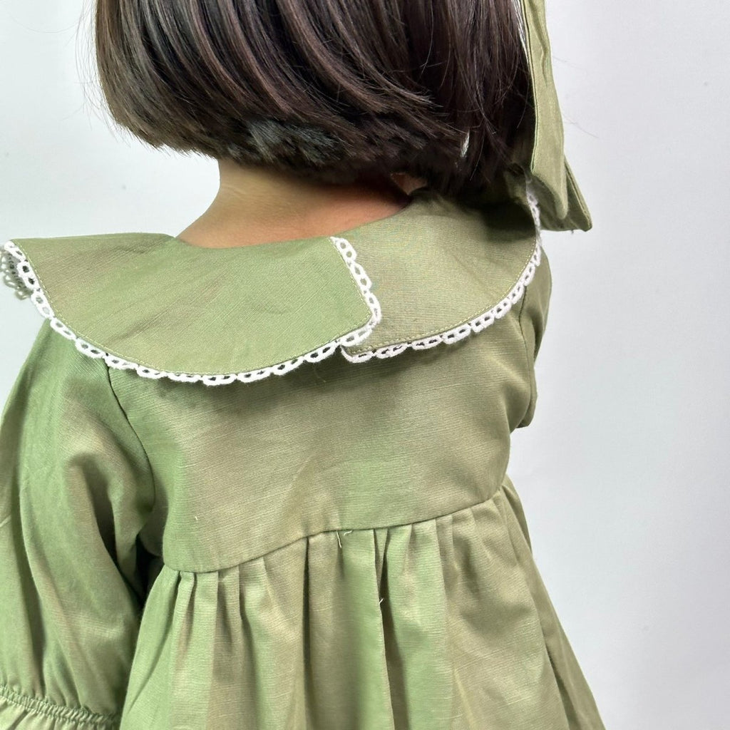 ArthLife Moss Green Embroidered Shirt Dress | Grocsy