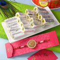 Rajasthani Rakhi & Pista Kaju Roll Box Combo | Grocsy
