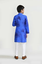 Joban Fashion Cotton Silk Royal Blue Kurta With Straight Fit Pant | Grocsy