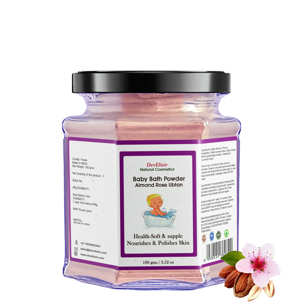 DevElixir Baby Bath Powder Almond Rose | Grocsy
