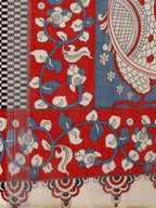 Sangria Ethnic Motif Printed Pure Linen Saree | Grocsy
