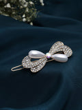 Panash Women Gold-Toned & White Embellished Bumpit Hair Pin | Grocsy
