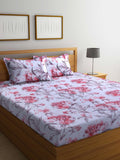BOMBAY DYEING Floral Printed 100 TC Cotton Queen Bedsheet with 2 Pillow Covers | Grocsy