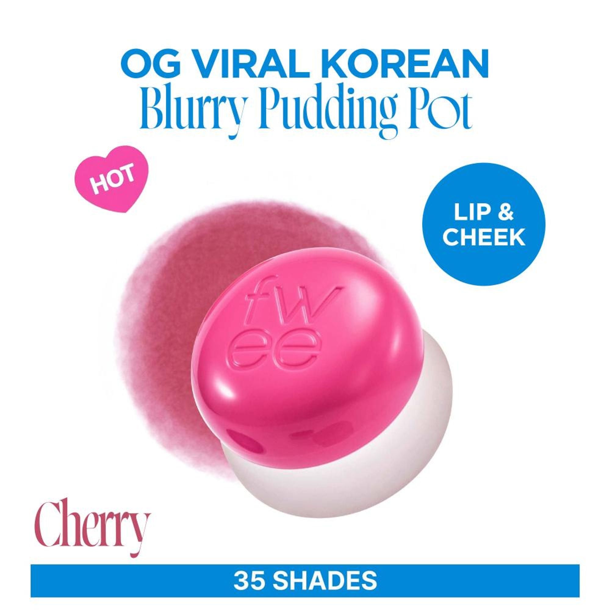 fwee Lip&Cheek Blurry Pudding Pot - Cherry | Grocsy