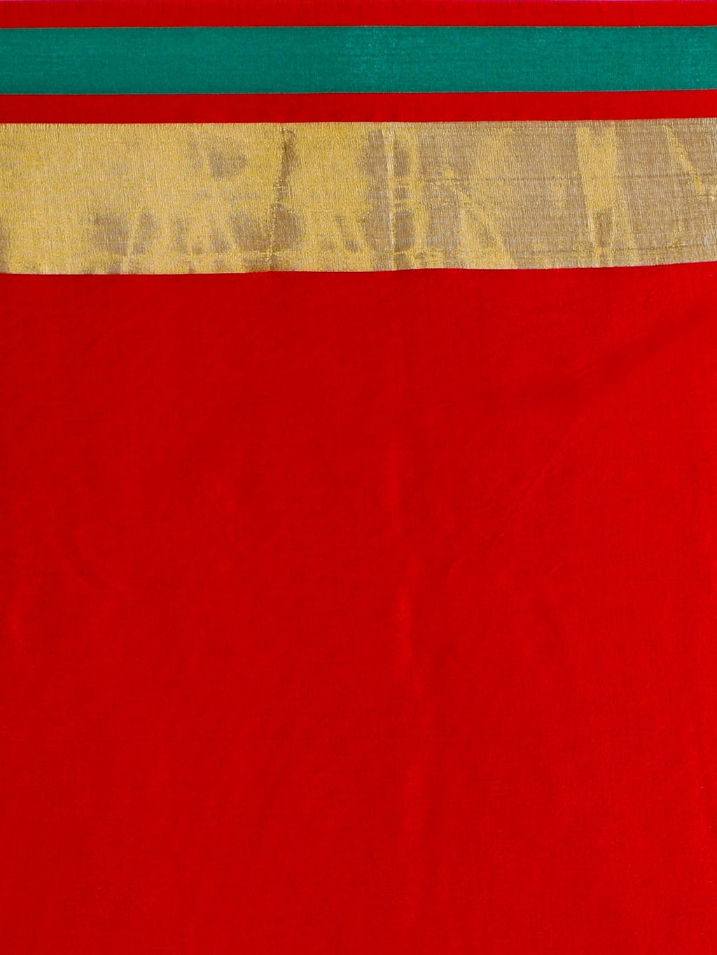 Saree Mall Red & Gold-Toned Silk Cotton Colourblocked Kanjeevaram Saree | Grocsy