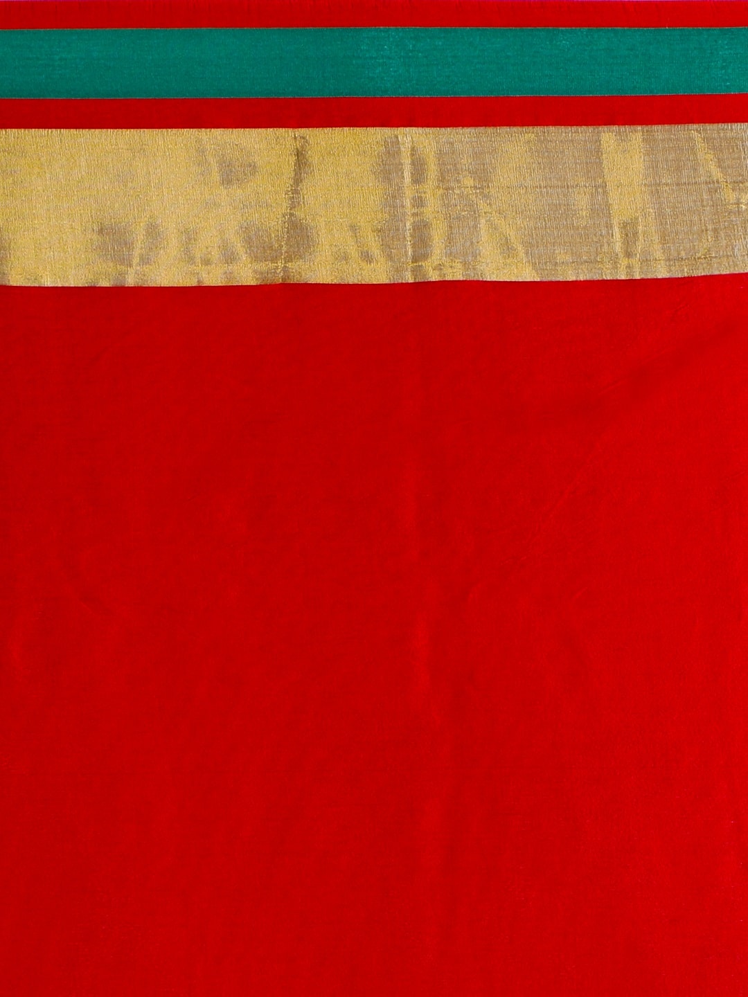 Saree Mall Red & Gold-Toned Silk Cotton Colourblocked Kanjeevaram Saree | Grocsy