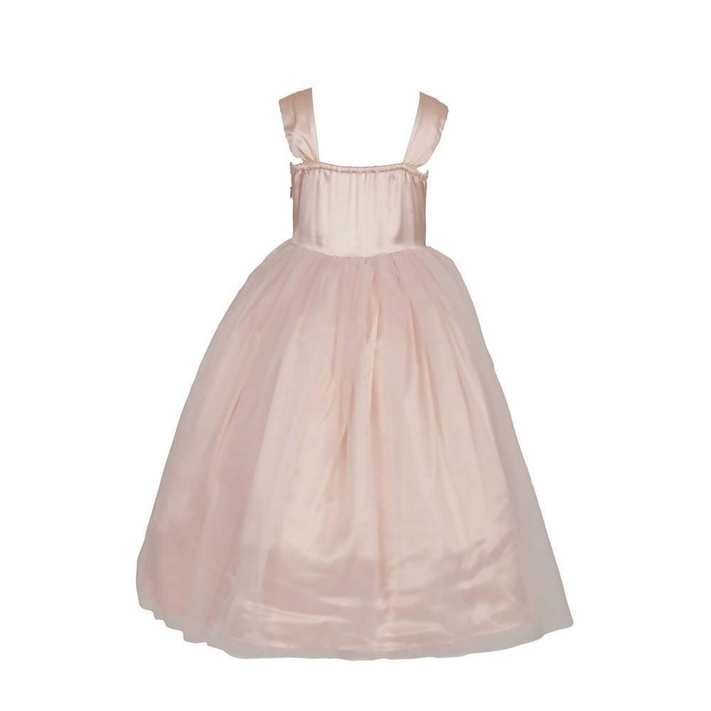 Asmaani Baby Girl's Pink Color Satin  Maxi Full Length Dress (AS-DRESS-22029) | Grocsy