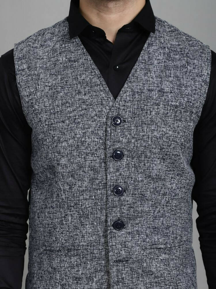 Even Apparels Solid Waistcoat - Blue | Grocsy