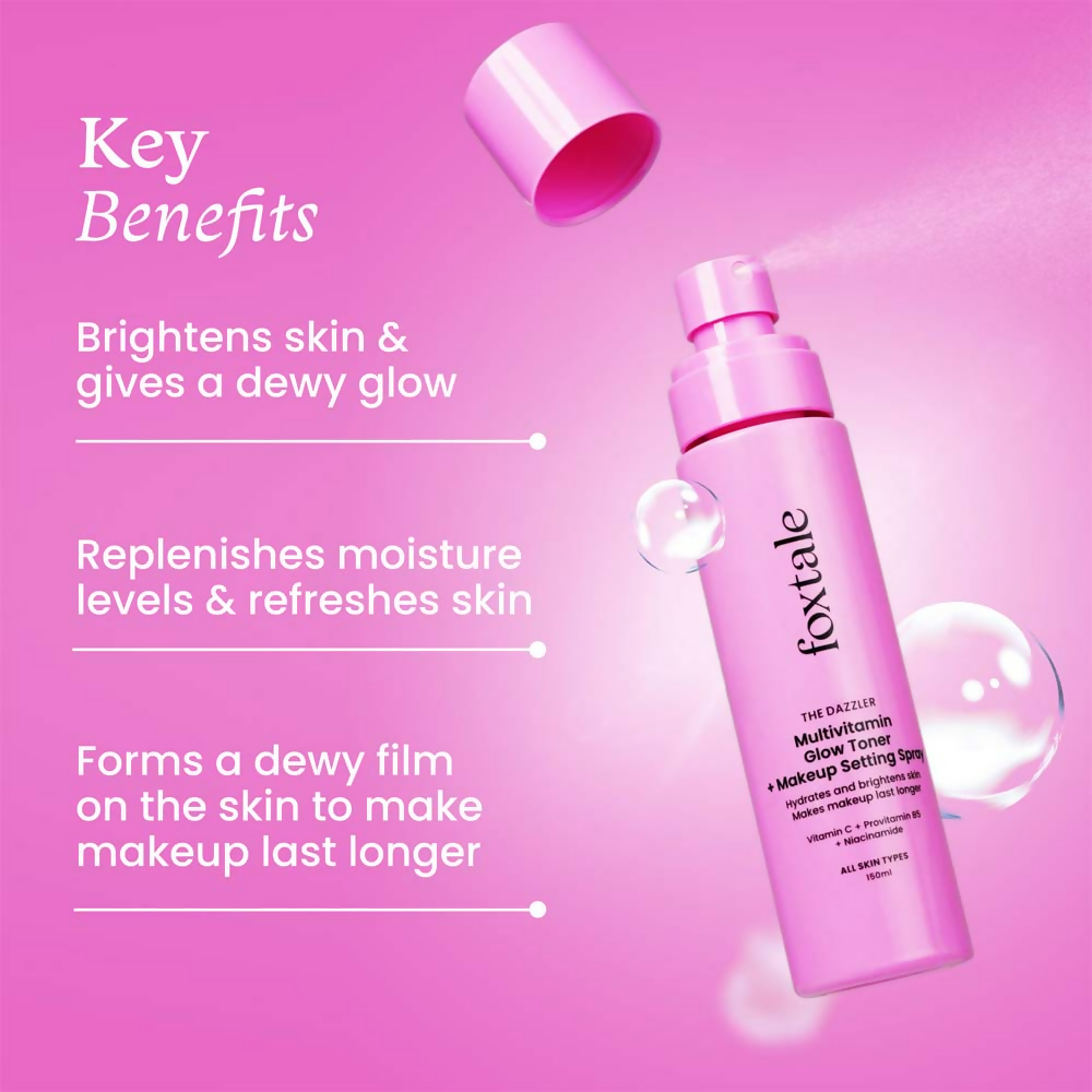 Foxtale The Dazzler Multivitamin Glow Toner + Makeup Setting Spray | Grocsy