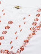 ADA Embroidered Chikankari Cotton Kurta | Grocsy