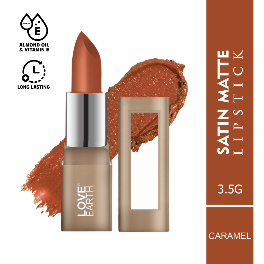 Love Earth Satin Matte Lipstick - Caramel | Grocsy