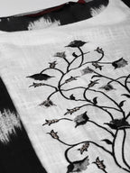 Sangria Women Black & Off-White Woven Design Straight Kurta | Grocsy