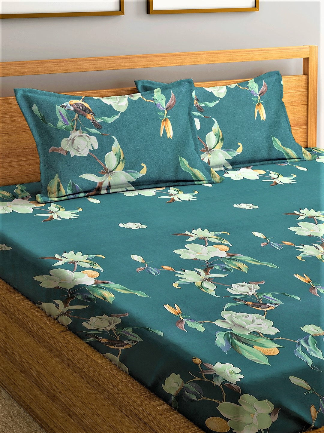 Home Sizzler Unisex Green Bedsheets | Grocsy
