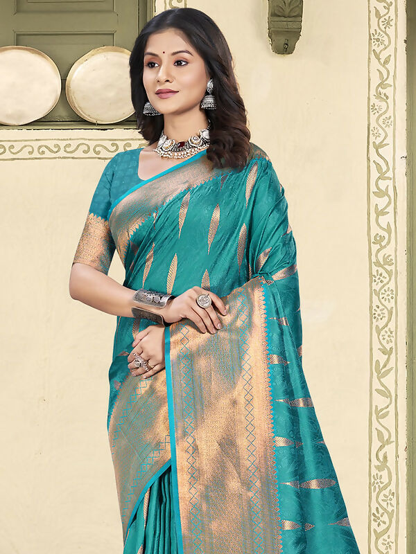 Shree Shyam Fashion Silk Sky Blue Saree | Grocsy