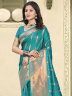 Shree Shyam Fashion Silk Sky Blue Saree | Grocsy