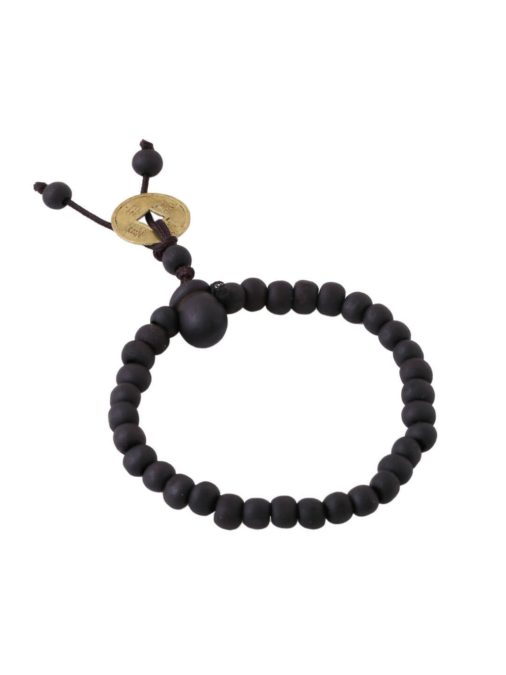 NVR Men's Black Beaded Adjustable Bracelet | Grocsy