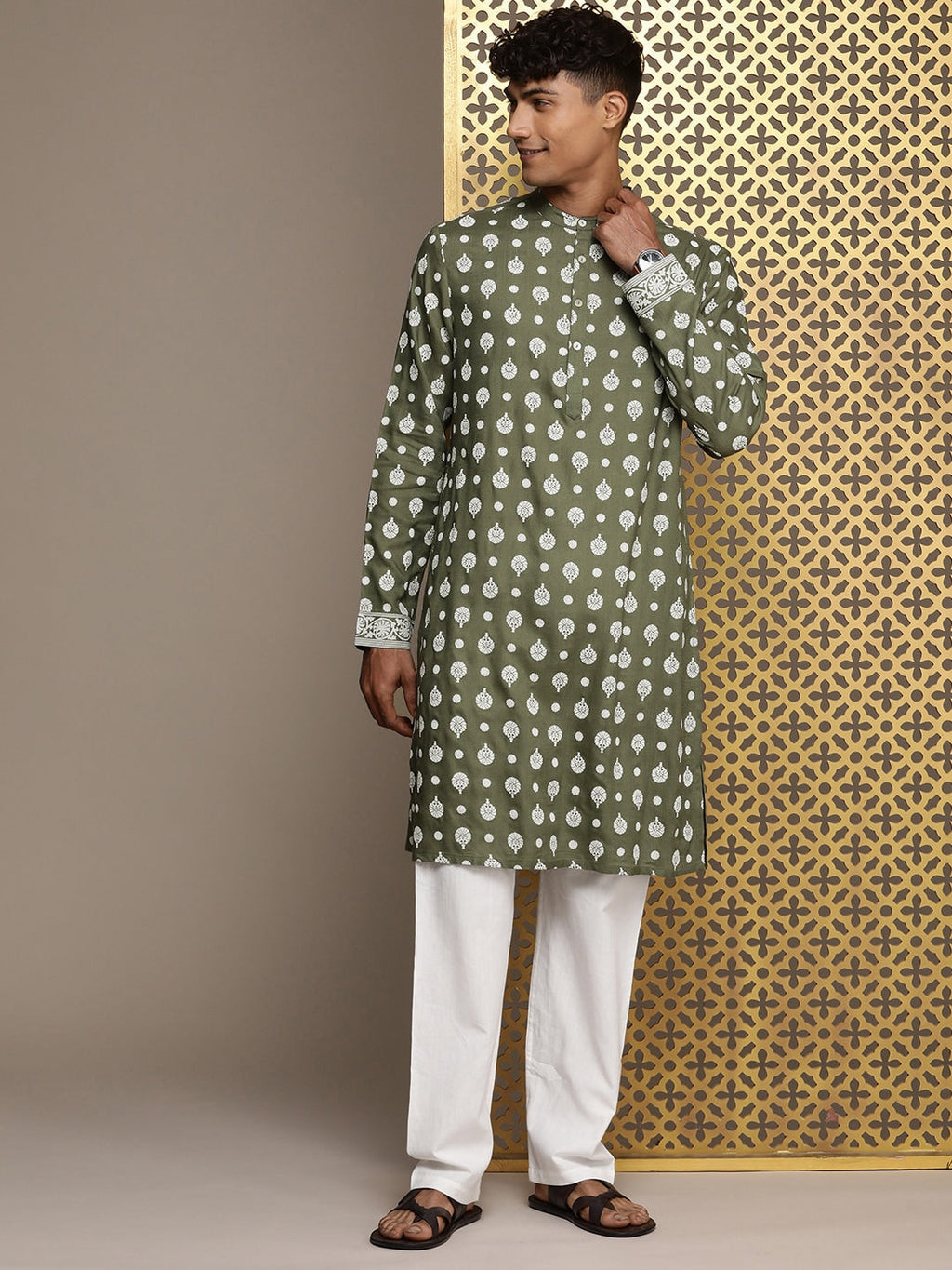 House of Pataudi Jashn Ethnic Motifs Printed Kurta | Grocsy