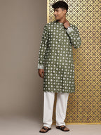 House of Pataudi Jashn Ethnic Motifs Printed Kurta | Grocsy
