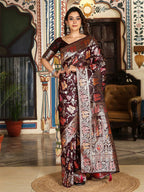 Shree Shyam Fashion Maroon Silk Saree | Grocsy