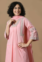 Joban Fashion Pink Cotton Kurta Set | Grocsy