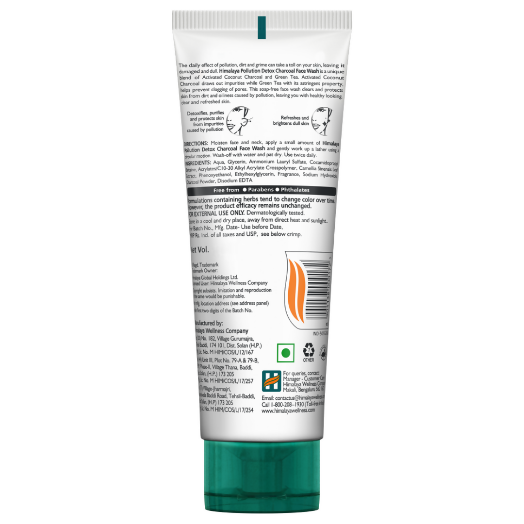 Himalaya Herbals Pollution Detox Charcoal Face Wash | Grocsy