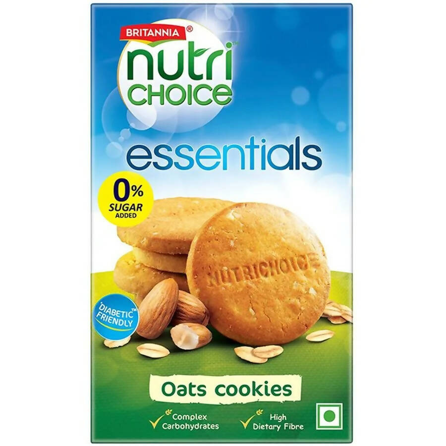 Britannia NutriChoice Essentials Oats Cookies - No Added Sugar | Grocsy