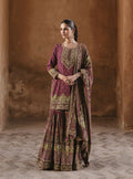 Anaita Maroon Silk Readymade Palazzo Suit with Swarovski Work | Grocsy