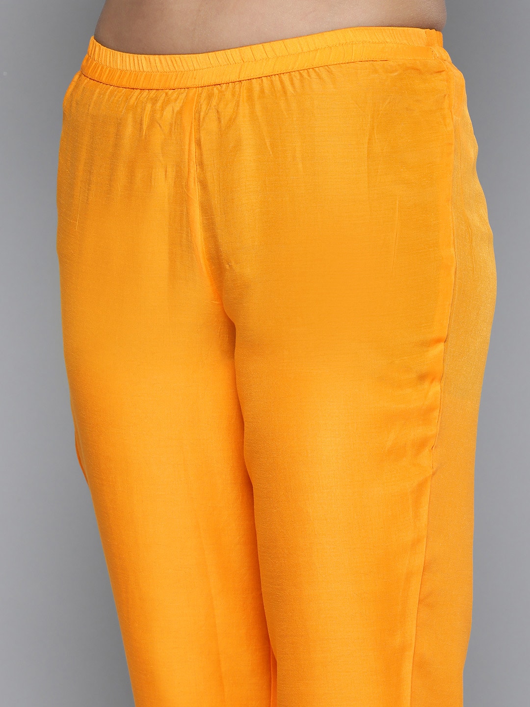 HERE&NOW Women Yellow Embroidered Kurta with Trousers & With Dupatta | Grocsy