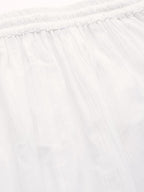 TAG 7 Women White Solid Crushed Flared Cropped Palazzos | Grocsy