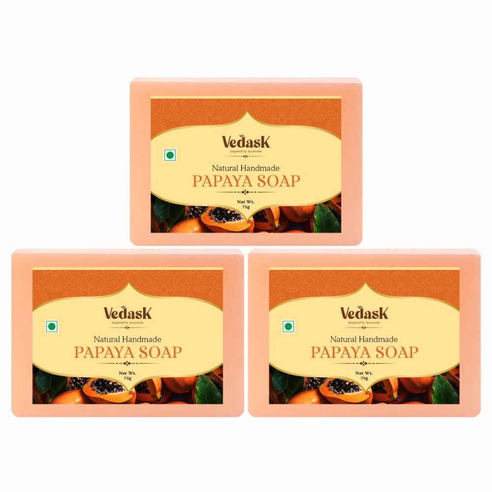 Vedask Organic Handmade Papaya Bath Soap | Grocsy