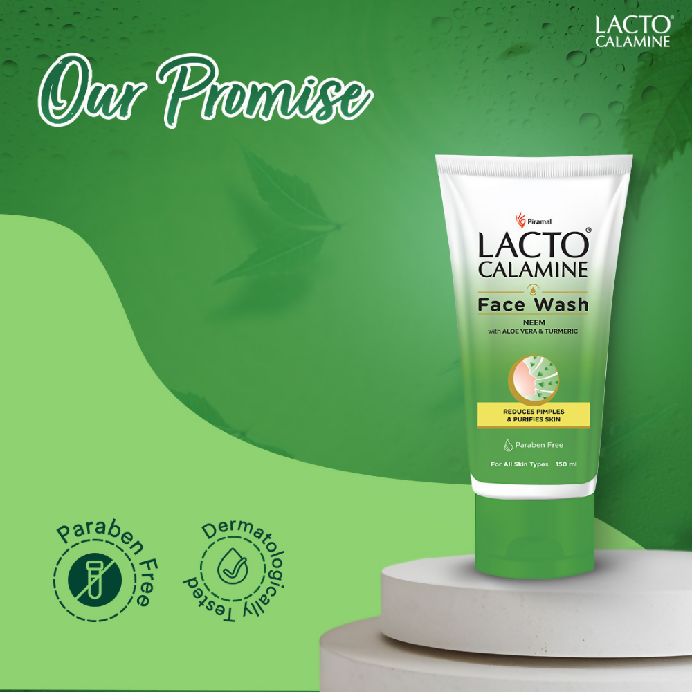 Lacto Calamine Facewash With Neem, Aloe Vera & Turmeric | Grocsy
