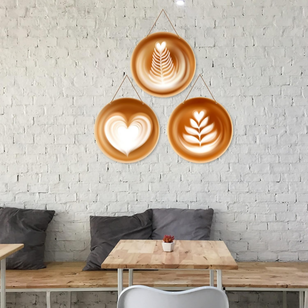 Artvibes Modern Coffee Latte Decorative MDF Wooden Wall Art | Grocsy