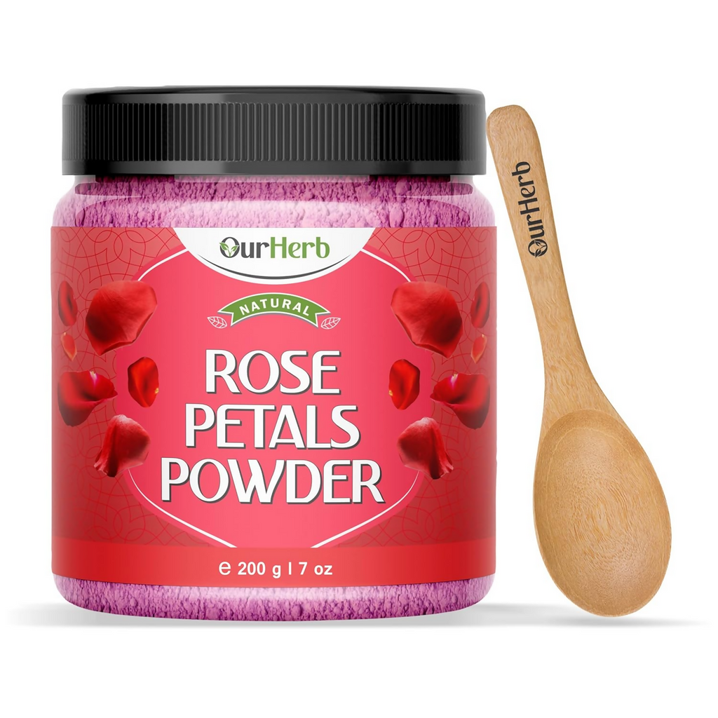 OurHerb Pure & Natural Rose Petal Powder for Skin & Hair With Vitamin Enriched | Grocsy