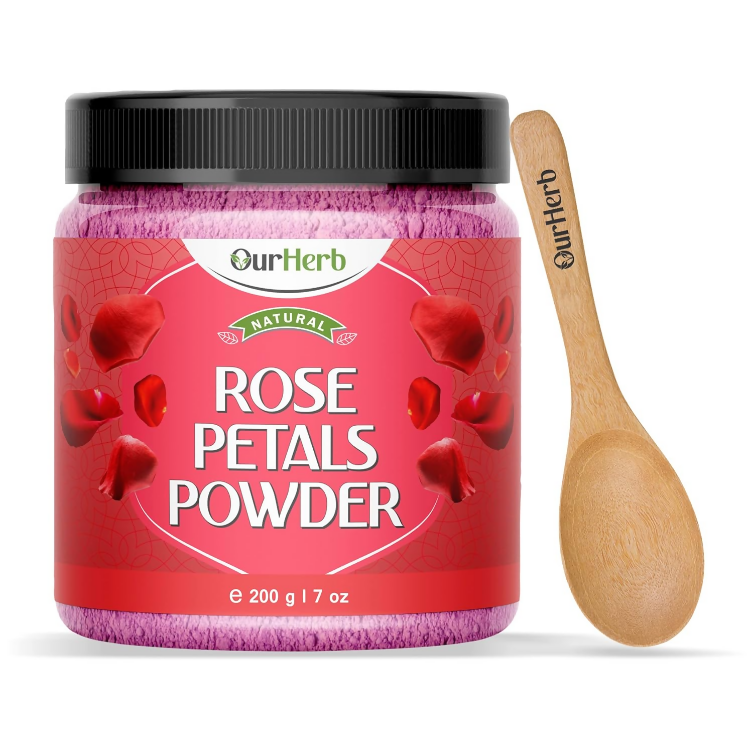 OurHerb Pure & Natural Rose Petal Powder for Skin & Hair With Vitamin Enriched | Grocsy