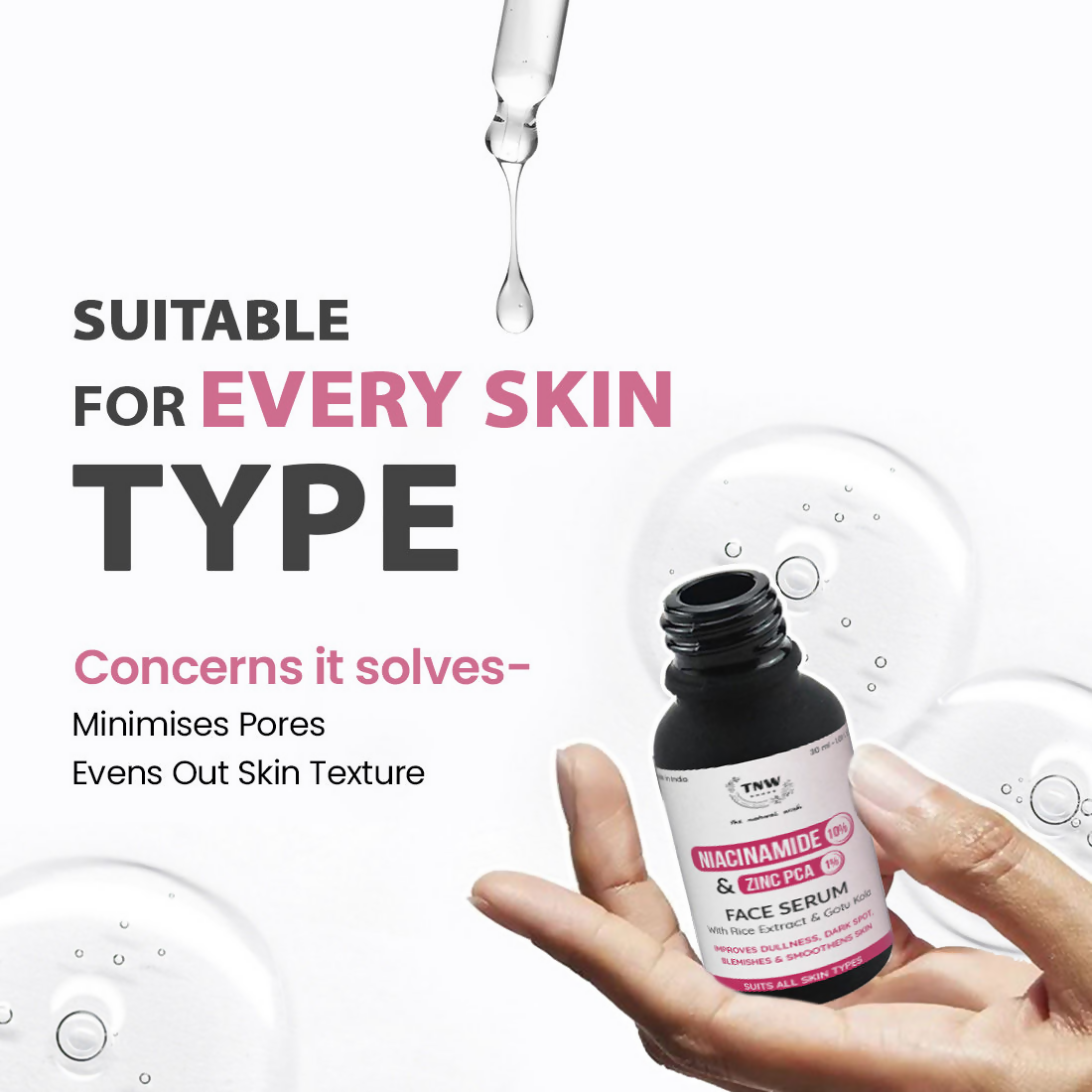The Natural Wash 10% Niacinamide + 1% Zinc PCA Face Serum | Grocsy