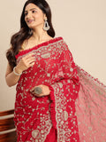 kasee Floral Zari Pure Georgette Saree | Grocsy