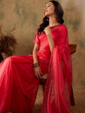 Sangria Thread & Sequin Embroidered Border Sarees | Grocsy