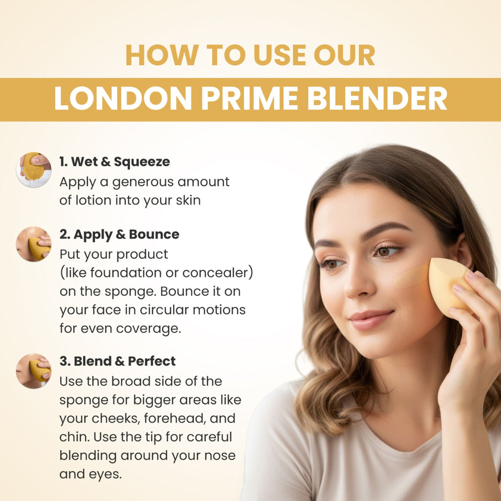 London Prime Precision Beauty Blender - Cream ( Formerly London Pride Cosmetics ) | Grocsy