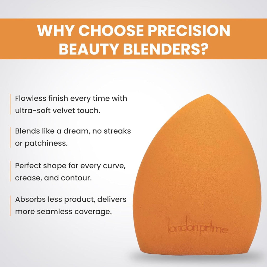 London Prime Precision Beauty Blender - Orange ( Formerly London Pride Cosmetics ) | Grocsy