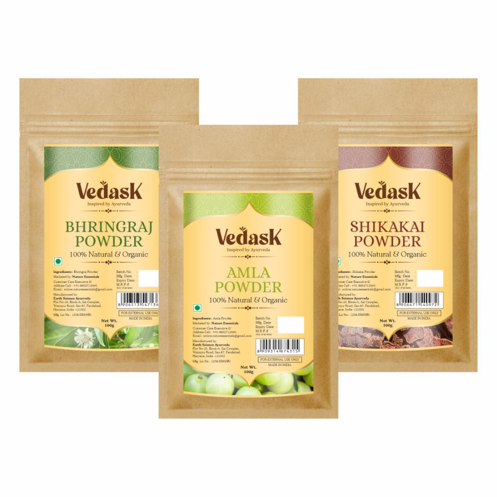 Vedask Organic Hair Pack Powder Mask Combo | Grocsy