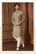 Joban Fashion Greyart Silk Blend Stripskurta Pyjama | Grocsy