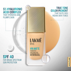 Lakme 9to5 Hya Matte Foundation + Hyaluronic Acid - Warm Natural | Grocsy