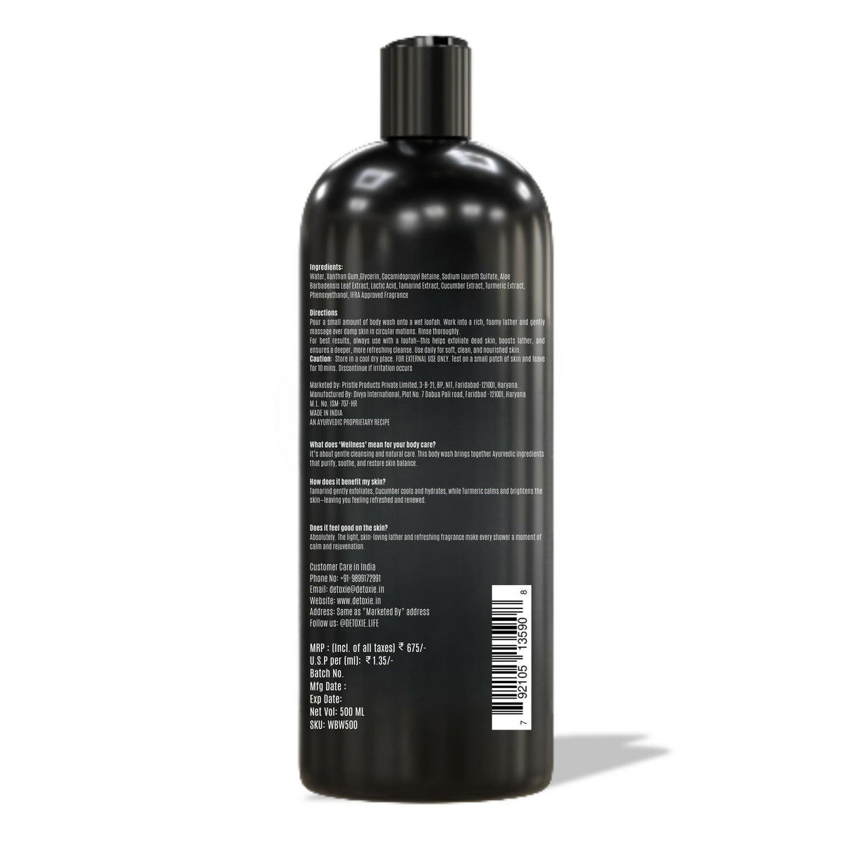 Detoxie Body Wash with Loofah - Wellness | Grocsy