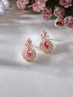 Long kundan earring (Red) - Ruby Raang