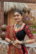 AI Fashion Black Viscose Rayon Designer Navratri Lehenga Choli Collection | Grocsy
