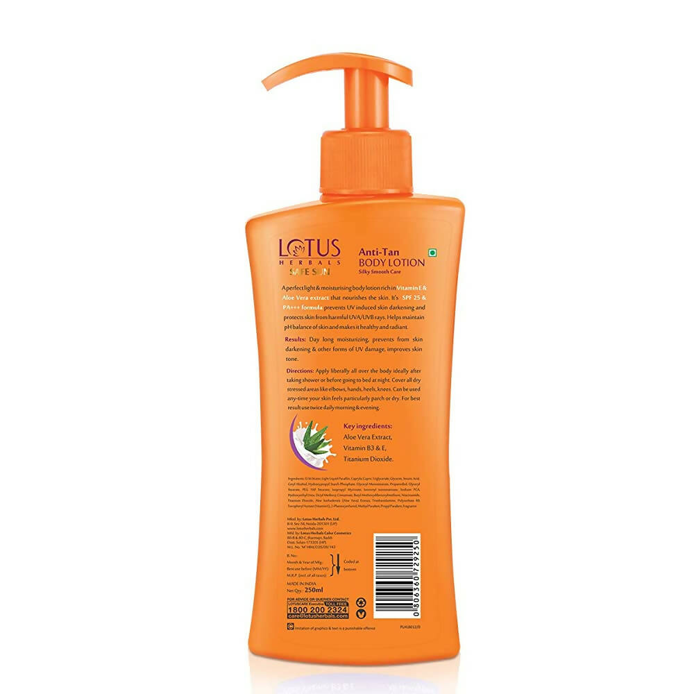 Lotus Herbals Safe Sun Anti-Tan Body Lotion SPF 25 PA+++ | Grocsy