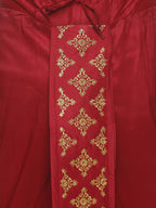 Sethukrishna Men Maroon Embroidered Dhotipants | Grocsy