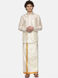 Sethukrishna Men Cream-Coloured Solid Dhoti | Grocsy