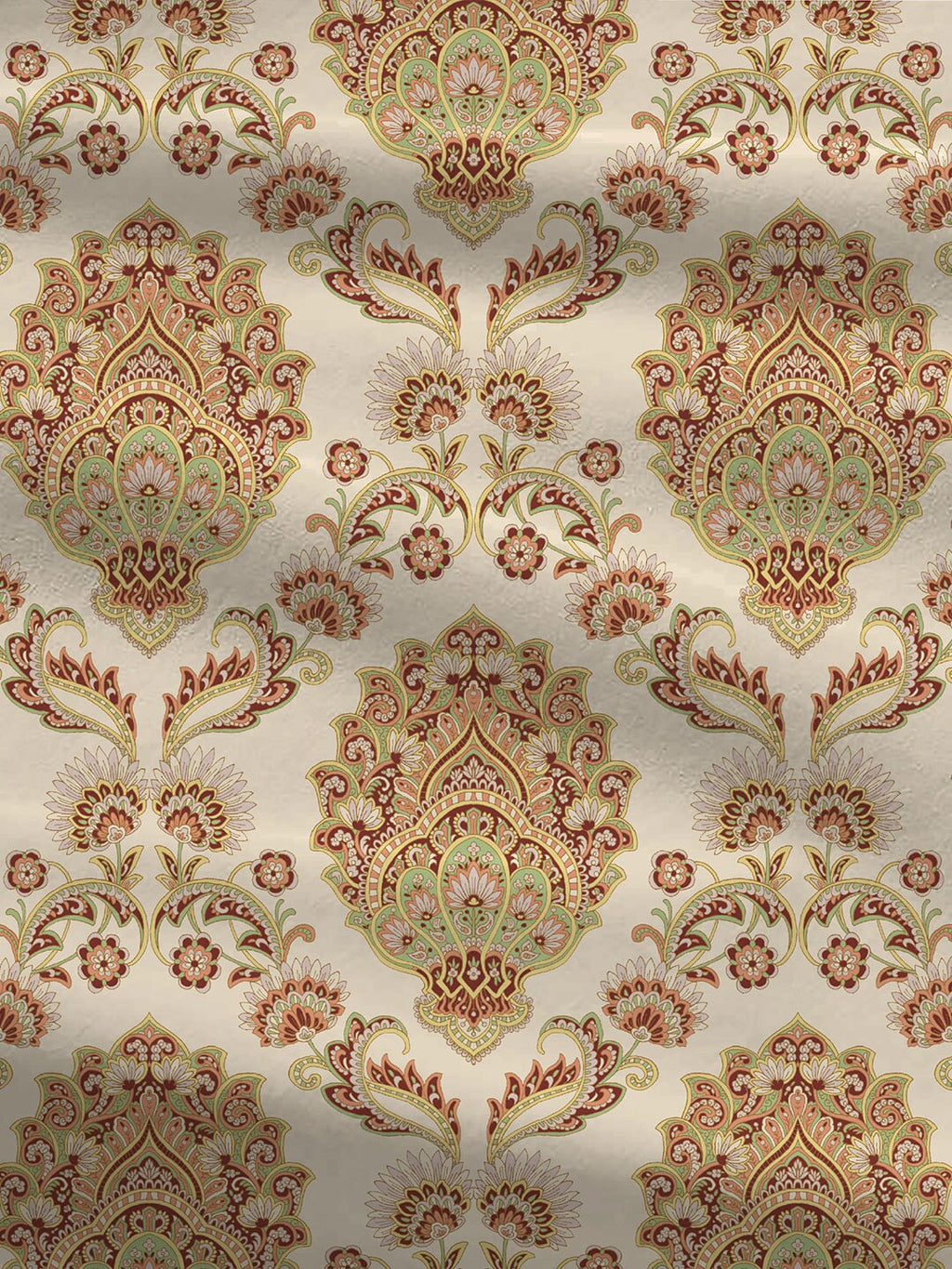 MYTRIDENT Celebration Cream-Coloured Ethnic Cotton 144 TC Queen Bedsheet & 2 Pillow Covers | Grocsy
